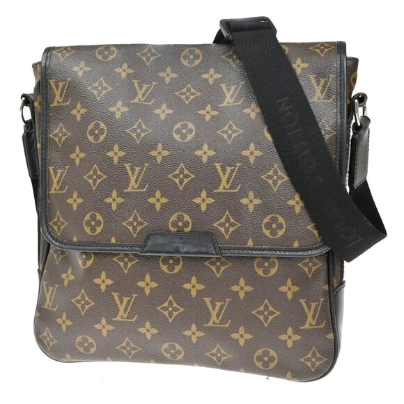 LOUIS VUITTON Bass MM Shoulder Bag Monogram Macassar Brown Black - Picture 1 of 15